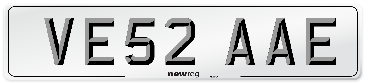 VE52 AAE Number Plate from New Reg